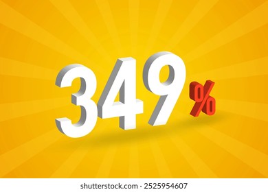 349% Rabatt 3D-Text für Verkauf und Promotion.