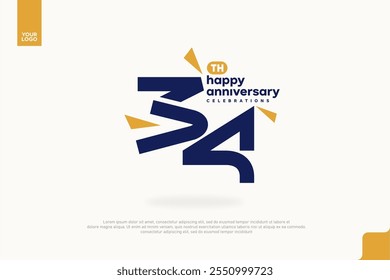 34th anniversary celebration icon logotype