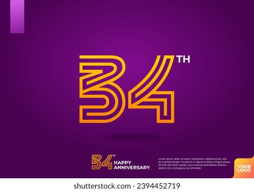 34th anniversary logotype with dark purple background