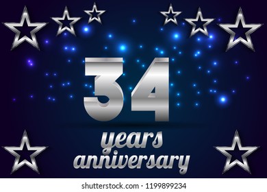 34th Anniversary numbers. background for anniversary