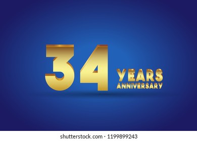 34th Anniversary numbers. background for anniversary
