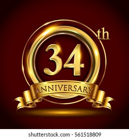 43rd Golden Anniversary Logo Forty Three Stock Vector (Royalty Free ...