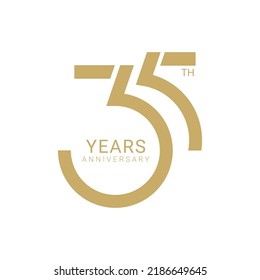 35, 35th Year Anniversary Logo, Vector Template Design element for birthday, invitation, wedding, jubilee and greeting card illustration.