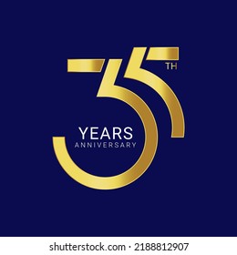 35, 35th Year Anniversary Logo, Vector Template Design element for birthday, invitation, wedding, jubilee and greeting card illustration.