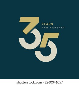 35, 35th Year Anniversary Logo, Vector Template Design element for birthday, invitation, wedding, jubilee and greeting card illustration.