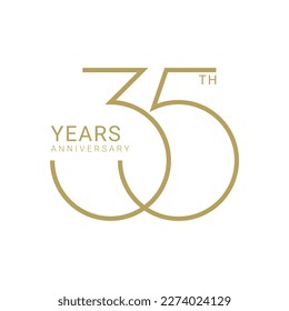 35, 35th Year Anniversary Logo, Vector Template Design element for birthday, invitation, wedding, jubilee and greeting card illustration.