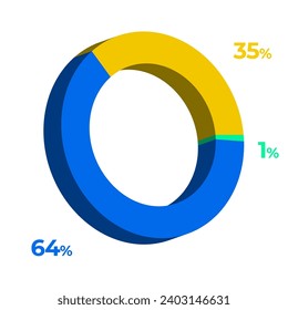 35 64 1 3d donut pie chart illustration eps vector 