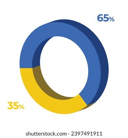 35 65 3d donut pie chart illustration eps vector