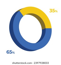 35 65 3d donut pie chart illustration eps vector