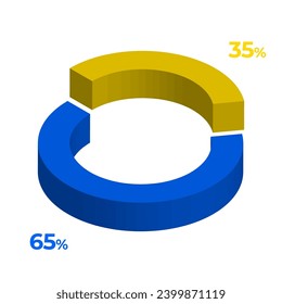 35 65 3d donut pie chart illustration eps vector