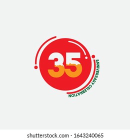 35 anniversary celebration vector concept template design illustration