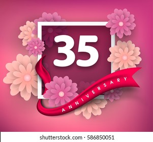 35 Anniversary Invitation Card Vector Invitation Stock Vector (Royalty ...