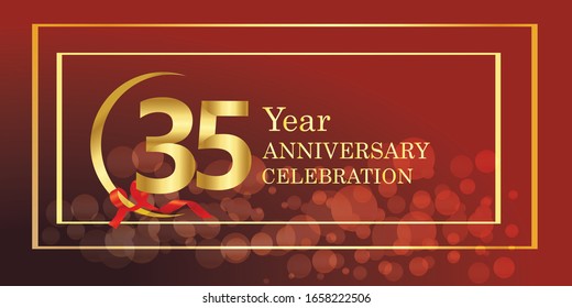 35 anniversary logo vector template. Design for banner, greeting cards or print.