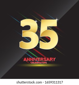 35 anniversary logo vector template. Design for banner, greeting cards or print
