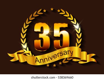 35 anniversary template design.35 years anniversary.Vector illustration.