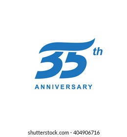 35 anniversary wave logo blue