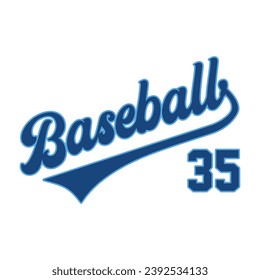 35 baseball jersey number. Editable baseball jersey number design vector. 