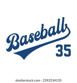 35 baseball jersey number. Editable baseball jersey number design vector. 