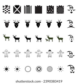 35 Christmas Icon on White Background Including Line Web Icons