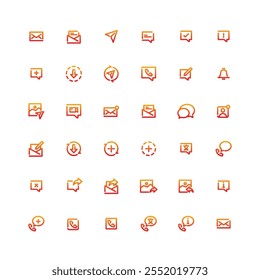 35 Serviço ao Cliente e Interface do Usuário Ícones Gradiente