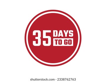 35 days to go red banner design vector illustration