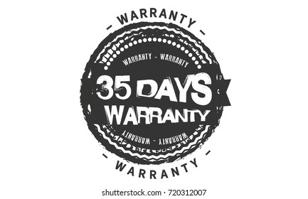 35 days warranty icon vintage rubber stamp guarantee