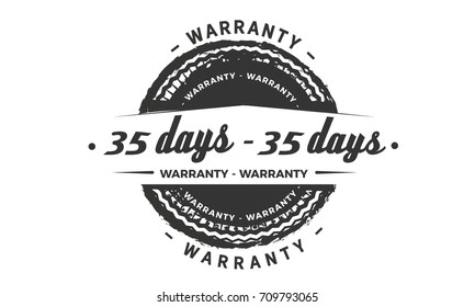 35 days warranty vintage grunge rubber stamp guarantee background