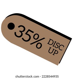 35% dicount up sign label vector art illustration