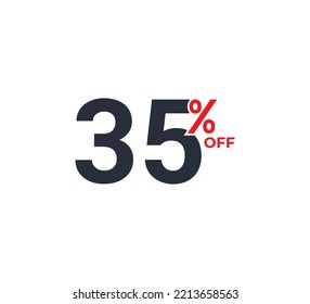 35% Discount Coupon design. Sale tags set vector badges template. Sale offer price sign. Special offer symbol. Discount promotion. Discount badge shape. Vector illustration template 