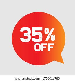 35% of the discount, promotion sale offer.