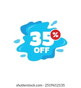 35% Discount Sale Tag Label Vector Template Design Illustration