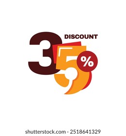 35% Descuento Venta Vector Plantilla Diseño Ilustración Colección