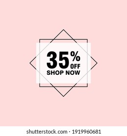 35 discount, Sales Vector badges for Labels, , Stickers, Banners, Tags, Web Stickers, New offer. Discount origami sign banner