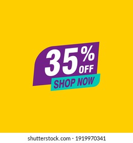35 descuento, distintivos de vectores de venta para etiquetas, , pegatinas, banners, etiquetas, etiquetas, etiquetas web, nueva oferta. Banner de signo de origami de descuento