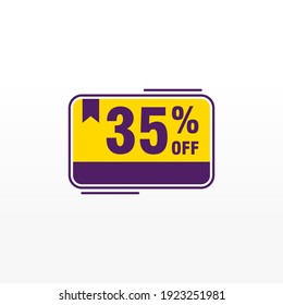 35 discount, Sales Vector badges for Labels, , Stickers, Banners, Tags, Web Stickers, New offer. Discount origami sign banner