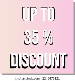 up to 35% discount. Special Offer Marketing Announcement. Discount promotion.35% Discount Special Offer Conceptual Scallop Seashell Banner Design Template.
