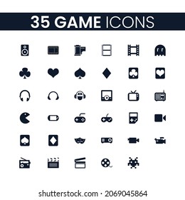 35 Juego De Iconos De Juego. Paquete de iconos de juego. Colección de íconos. Razo vector modificable.