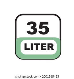 35 liter icon vector illustration 