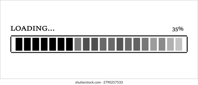 35% loaded loading bar vector illustration for websites and graphic resources.