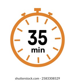 35 minute Timer, clock, icon vector stopwatch isolated icons. Countdown timer symbol.