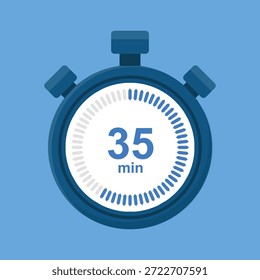 Temporizador de 35 minutos, ícone do vetor do cronômetro. Ícone de cronômetro em estilo simples. Ilustração de estoque de vetor.