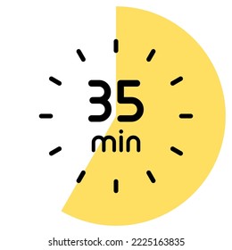 35 minutes,concept of time,timer illustration,vector.