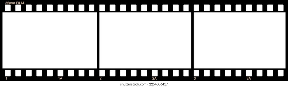 35 mm film frame illustration with copy space