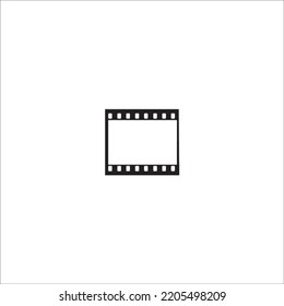 35 mm film reel icon flat design on white isolated background.