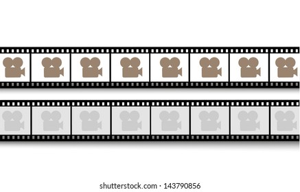 35 mm filmstrip isolated on white background