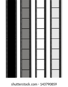 35 mm Filmstreifen einzeln auf weißem Hintergrund