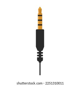 Icono de logotipo plano jack de 3,5 mm ilustración vectorial aislada en fondo blanco