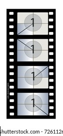 35 mm Motion Picture Film with countdown pattern and academy aperture. Exact replica of original 35 mm work print