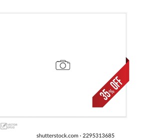 35 % Rabatt auf Banner-Design. 35 % Rabatt auf Icon. Flache Vektorgrafik.