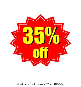 35 % off discount badge vector design.eps